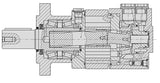 LSHT Hydraulic Motor - 7.63 in³/rev - SAE "A" 4-bolt - 1.25" Keyed - SAE Ports - BMSY-125-E4-G-S