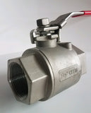 *CLEARANCE* 2-Way Ball Valve - 1 1/2" BSPP Ports - CF8M Stainless Steel