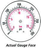 2.5" Dry Gauge - Center Back w/ Clamp (0 - 300 psi) - CDS-1P-020B