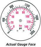 2.5" Gauge - Bottom Mount (0 - 2000 psi) - Liquid-filled - CF1P-140A