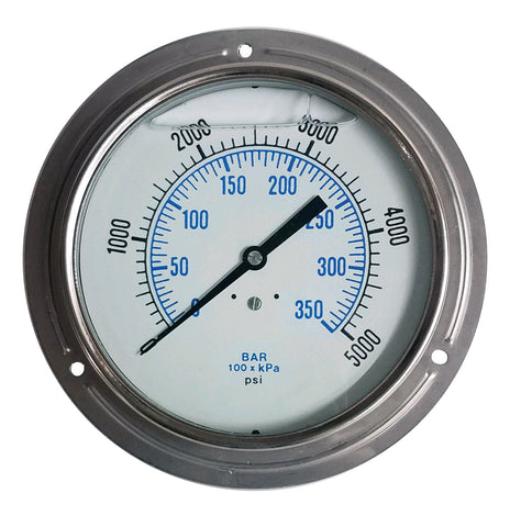 *CLEARANCE* 6" Baumer Pressure Gauge - All Stainless - Glycerin-filled